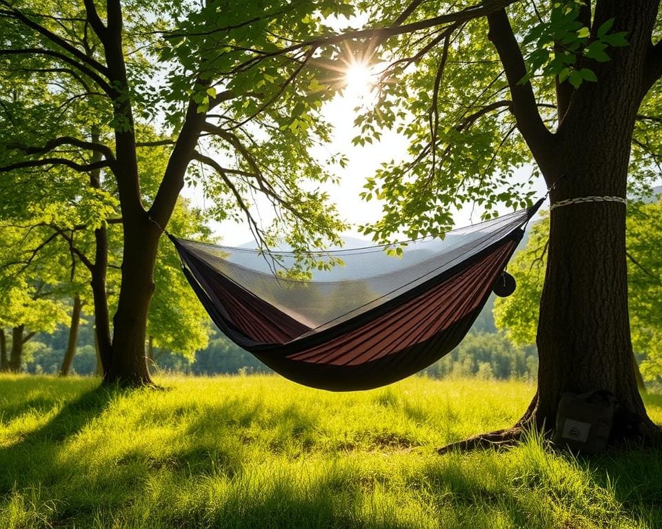 Hangmatten met een ingebouwd insectennet