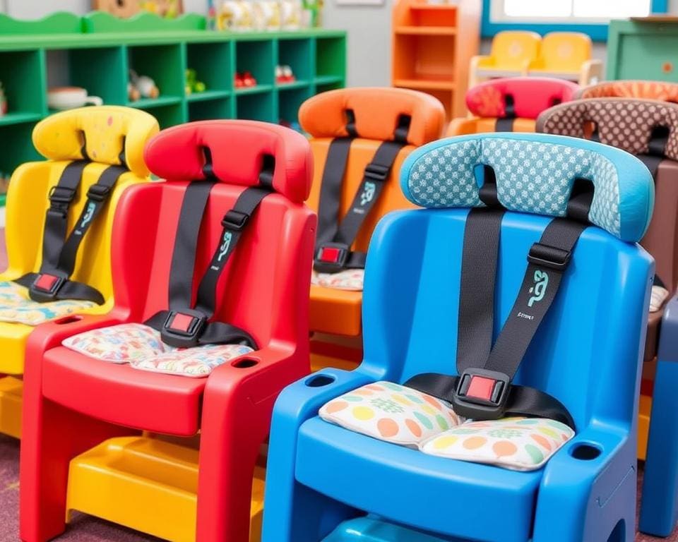 Kinderstoelen met een veilige vijfpuntsgordel